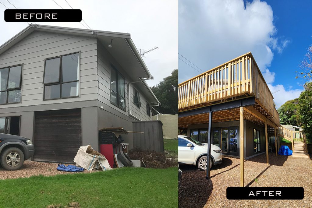 Before After Deck transformation